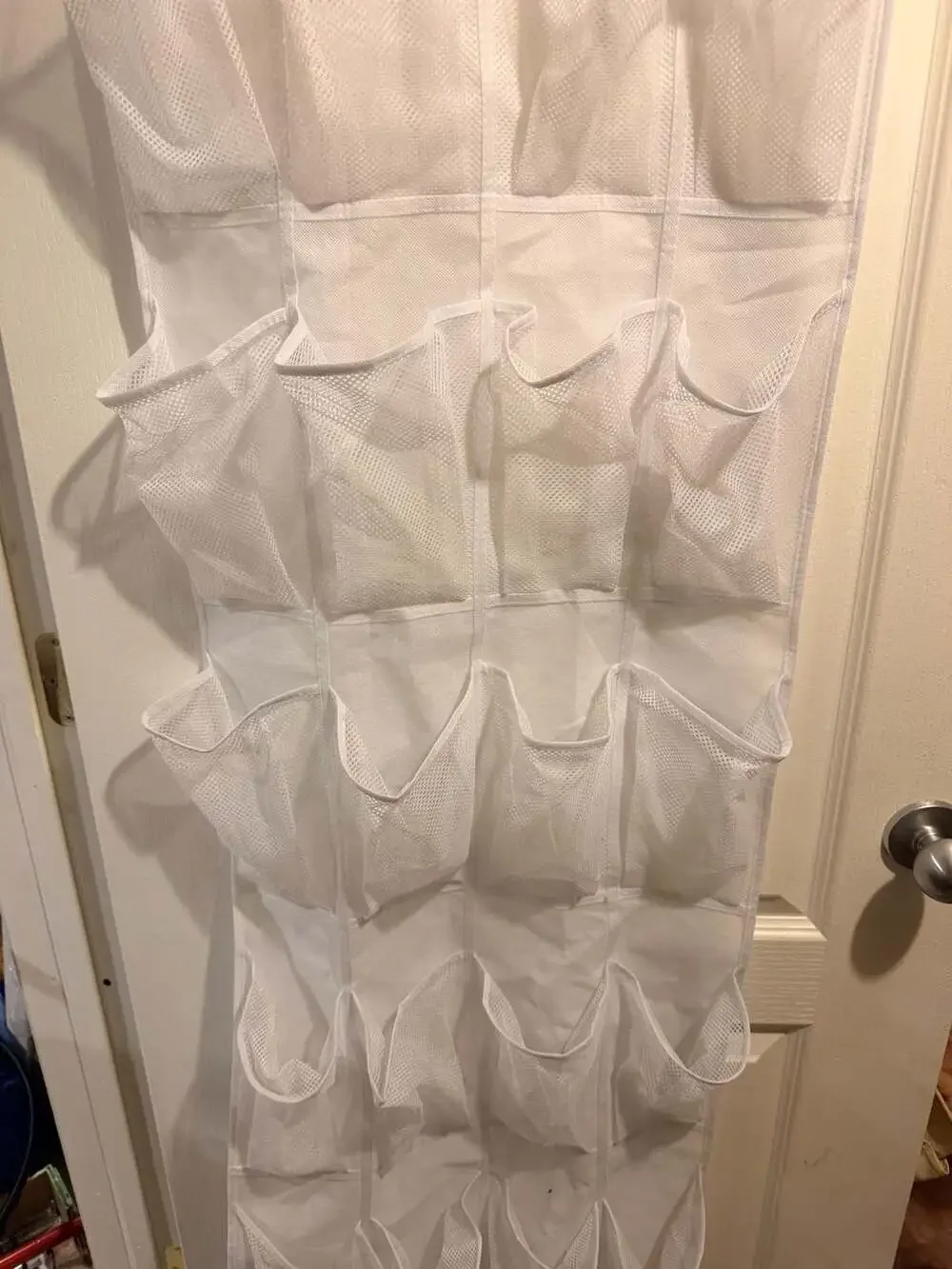 Honey-Can-Do White Mesh Over The Door Hanging Shoe Organizer